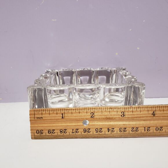 Clear Glass Rectangle Trinket Dish 4" × 1.75" × 3.25" - Picture 6 of 6